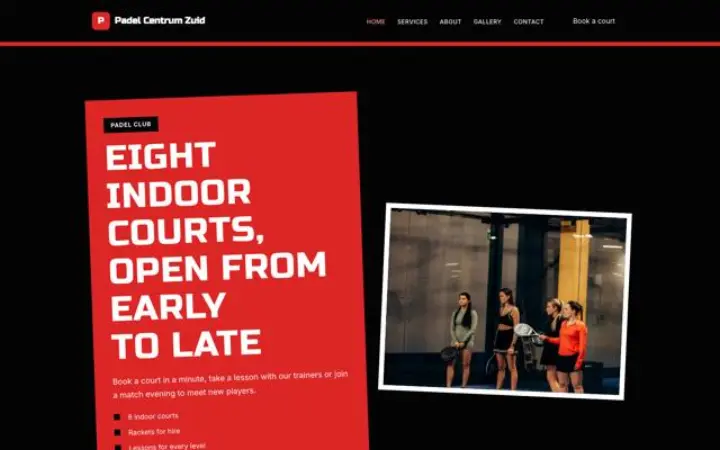 Ιστοσελίδα για σύλλογος padel