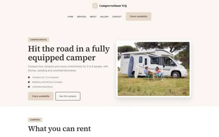Θέμα Camperverhuur Vrij