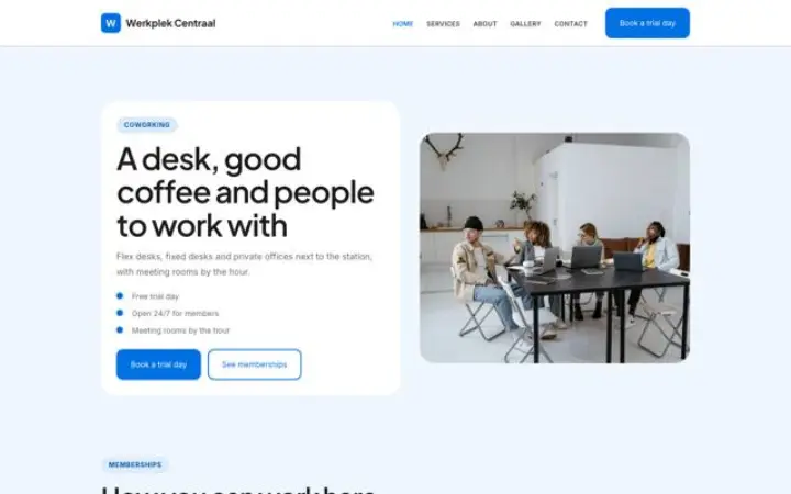 Ιστοσελίδα για χώρος coworking