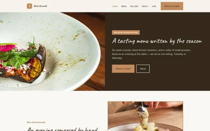 Ιστοσελίδα για fine dining