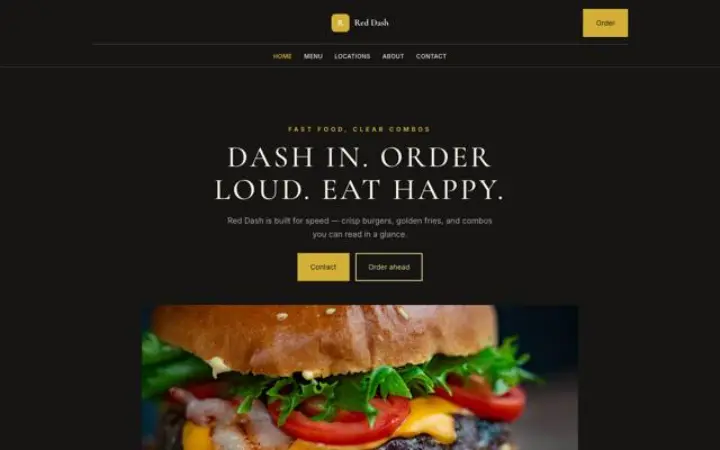 Ιστοσελίδα για fast food