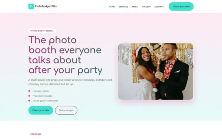Ιστοσελίδα για ενοικίαση photo booth