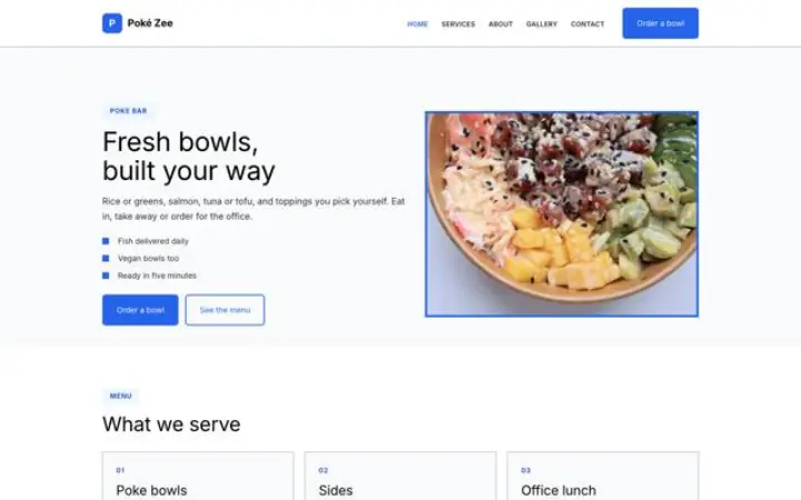 Ιστοσελίδα για poke bar