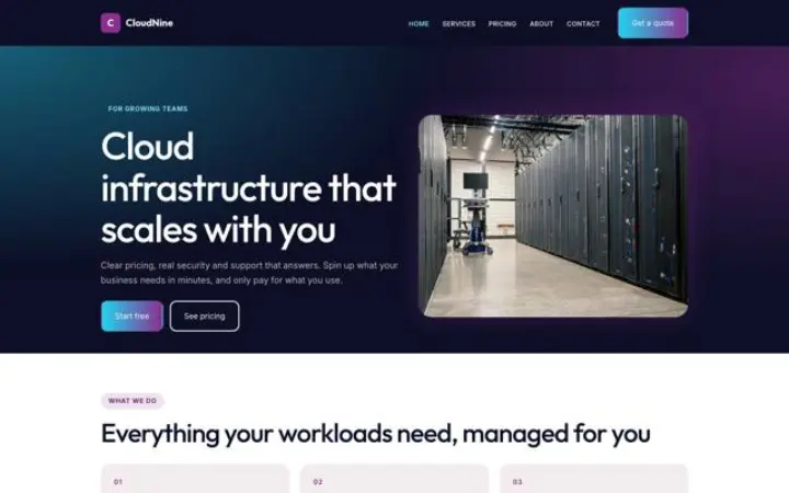 Ιστοσελίδα για cloud