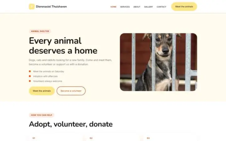 Θέμα Dierenasiel Thuishaven