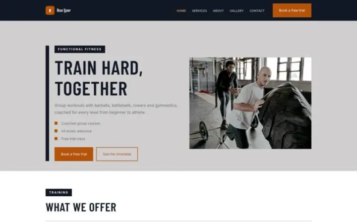 Ιστοσελίδα για γυμναστήριο functional fitness